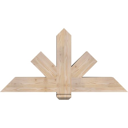 Ekena Millwork Kennewick Smooth Timber Gable Bracket, Douglas Fir, 48"W x 24"H x 5 1/2"D x 5 1/2"F, 12/12 Pitch GBW048X24X0606KEN00SDF